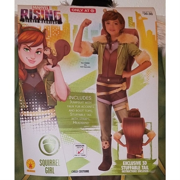 NEW Marvel Squirrel Girl Halloween Costume WITH WIG Girls Medium 8-10 (AGE 5-7) - Picture 4 of 9